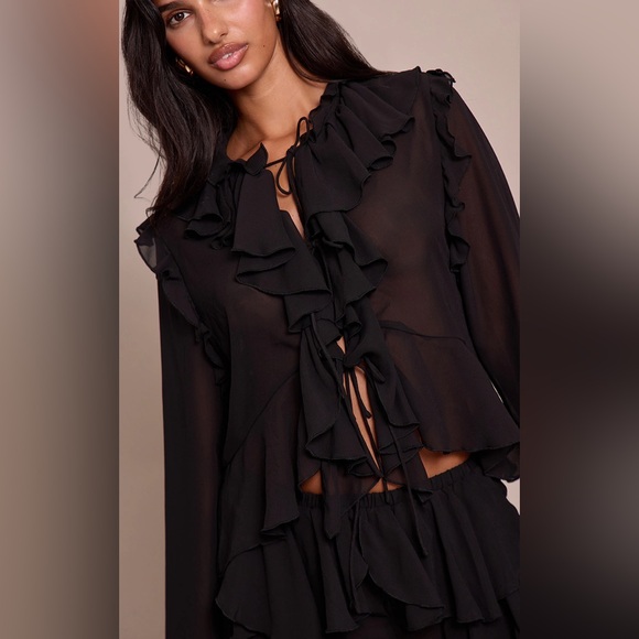 RED 2PCs Ruffled Pant Set - Picture 10 of 15